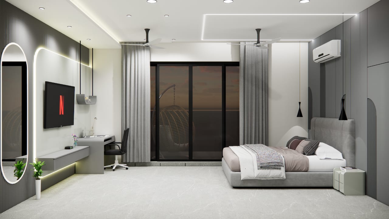 Contemporary Grey Bedroom