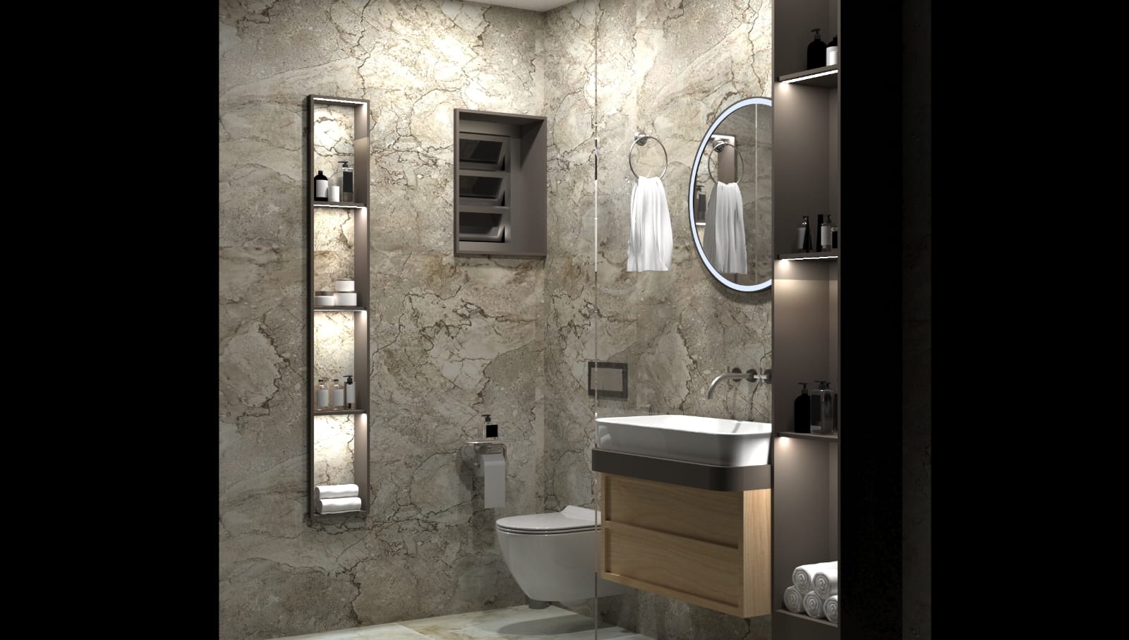 Stone-finish Bathroom