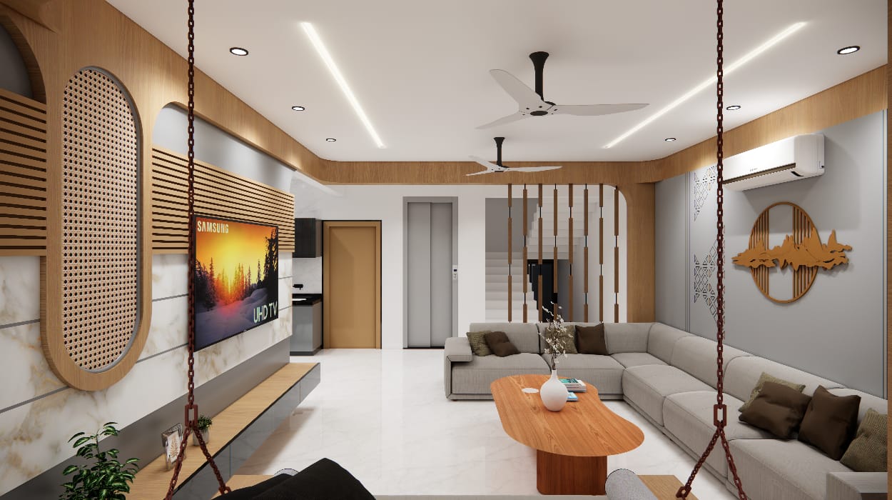 Warm Contemporary Living Room